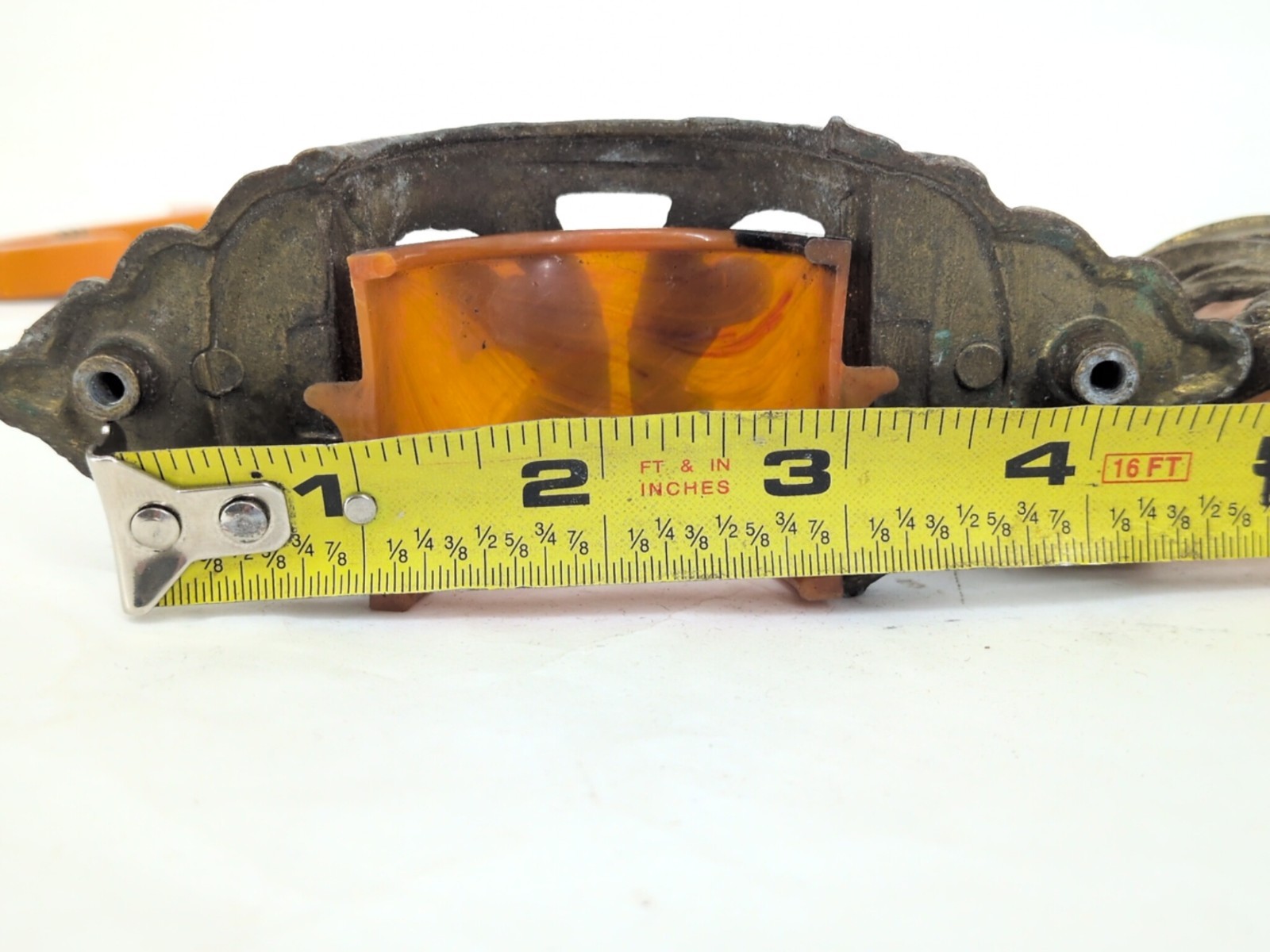 Pair Of DRAWER PULL ART DECO BOW BUTTERSCOTCH BAKELITE WATERFALL DRESSER Antique