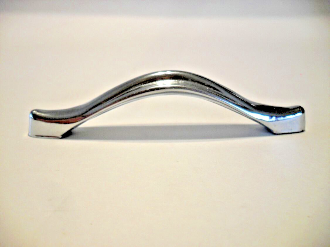 Vintage Nos Chrome Drawer Pulls Cabinet Door Handles Raised Face Center Japan