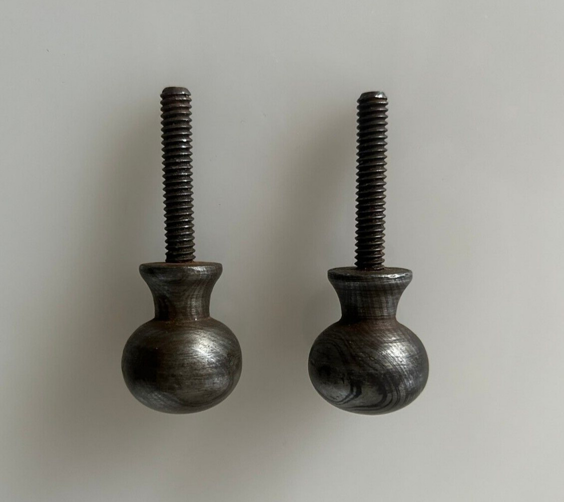 Vintage Damascus Steel Round Cabinet Drawer Ornate Knob Pull Handle 2pcs