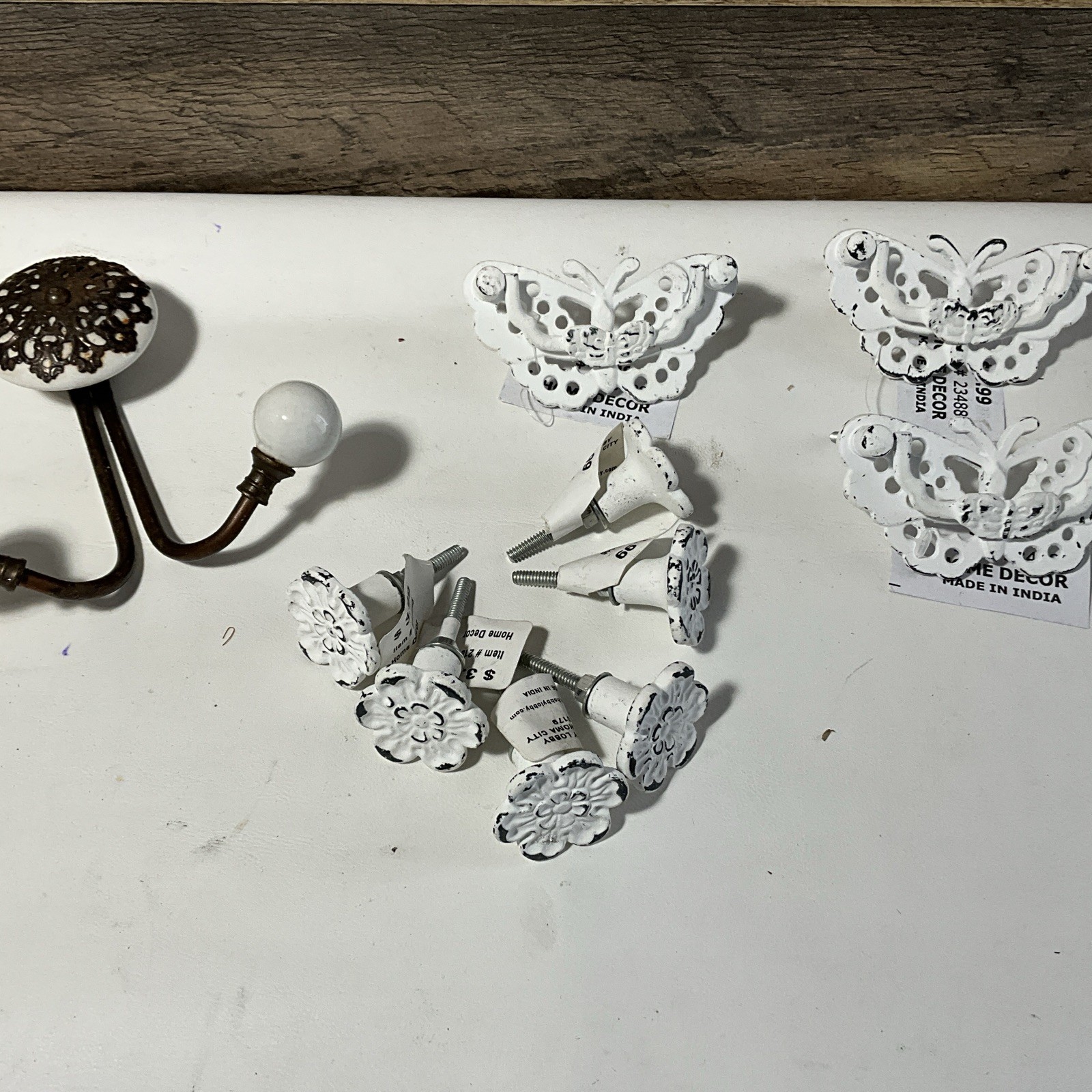 drawer pulls and knobs art deco Butterflies Knobs Lot White 11 Pieces Total Lot