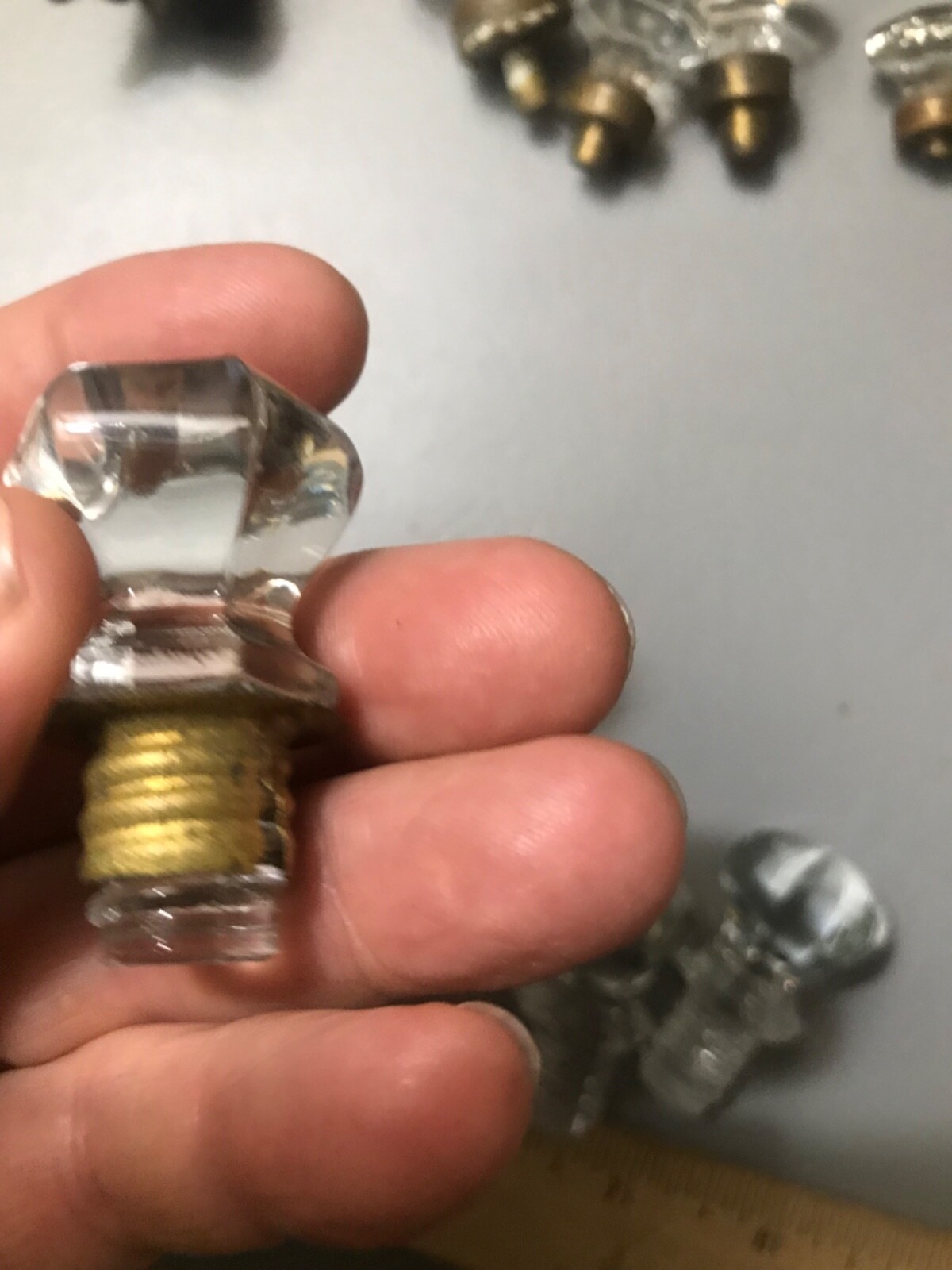 ANTIQUE APOTHECARY FACETED VICTORIAN GLASS KNOB RARE BEAUTIFUL GLASS MAKE OFFER