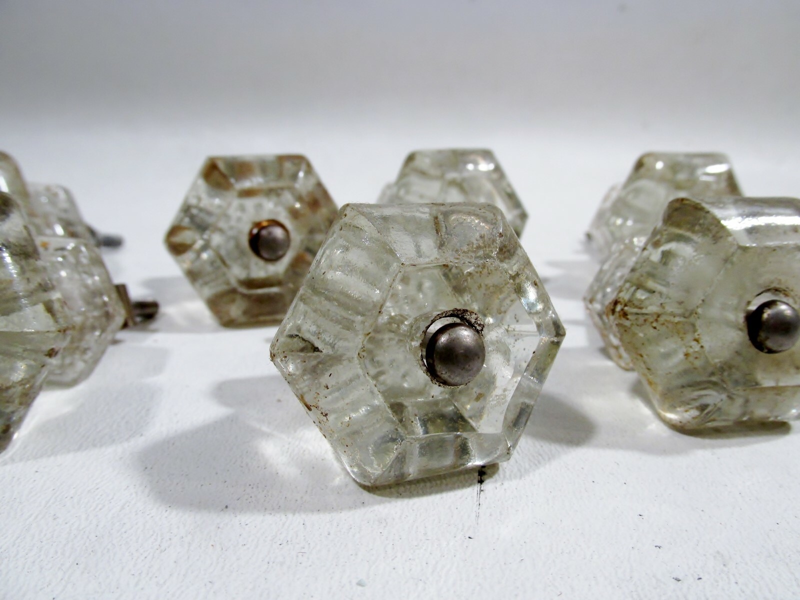 Lot 10 Antique Glass Knobs Drawer Cabinet Furniture Drawer Pulls Victorian