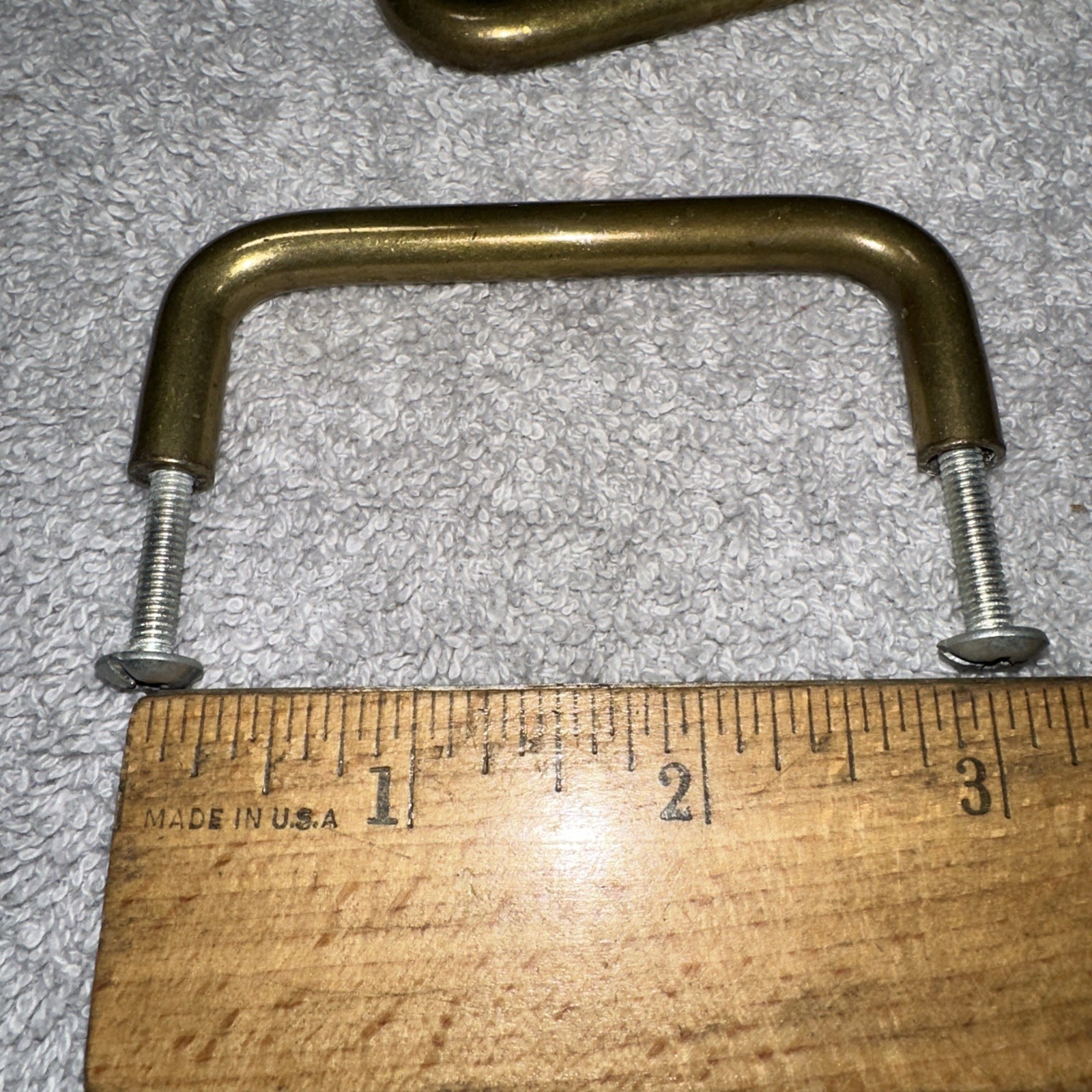 Vintage Metal Draw Pulls Classic Style Lot Of 4 Gold Tone Reclaimed With Screws!