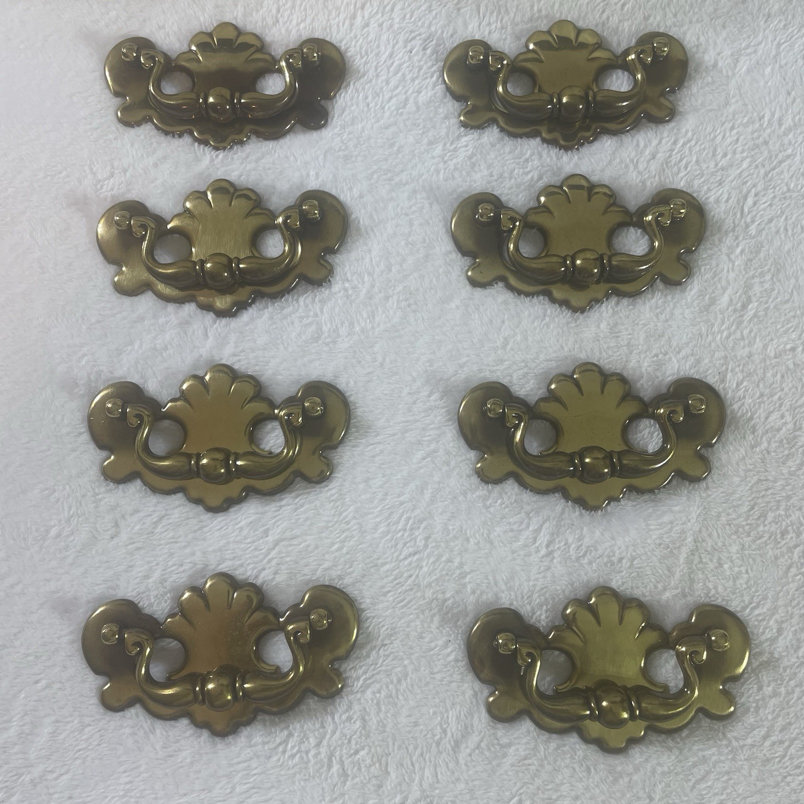 Vintage Chippendale Batwing Drop Drawer Pulls swinging Bail Brass [Lot=8]