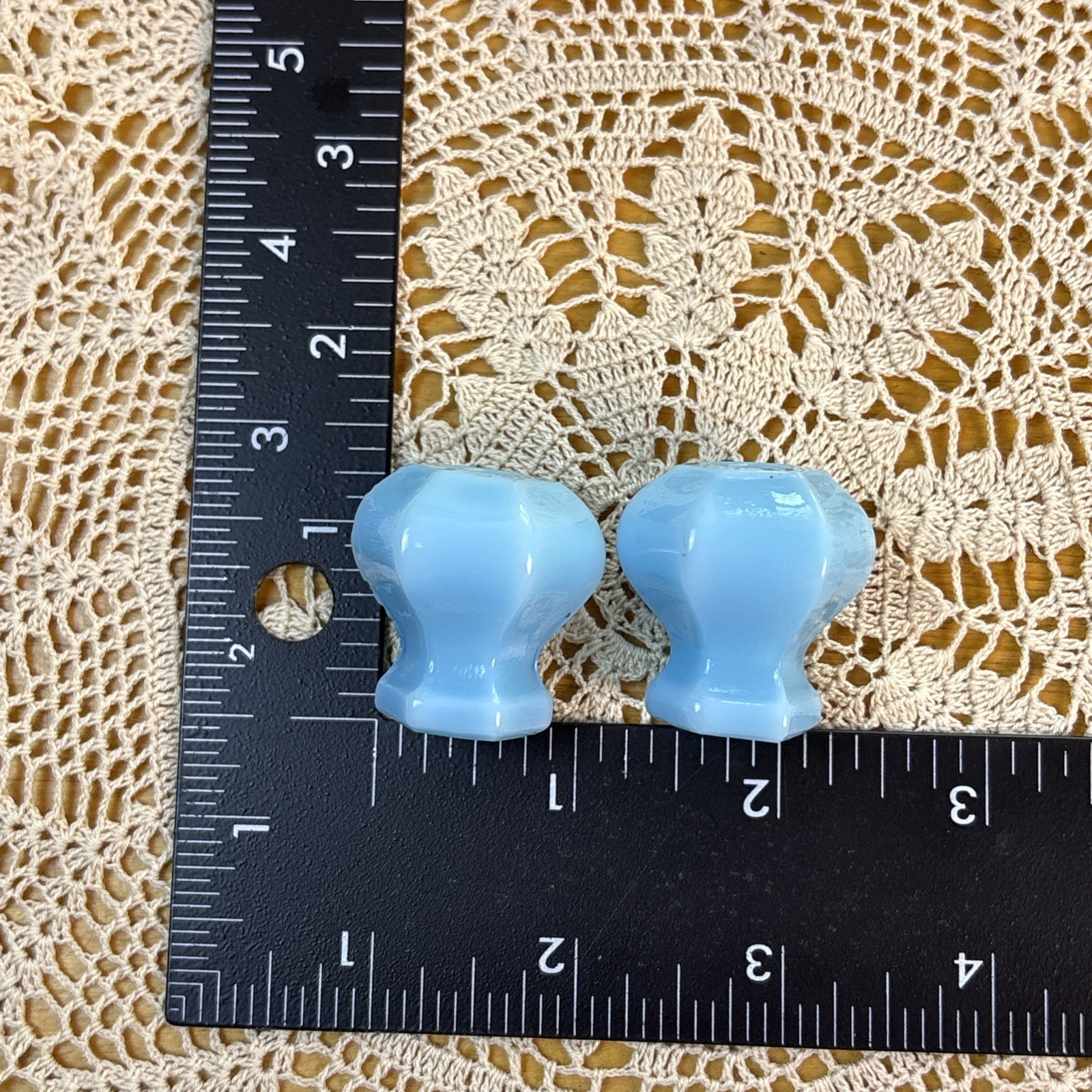 UNUSUAL RARE ROBIN BLUE ART DECO GLASS PULL ANTIQUE