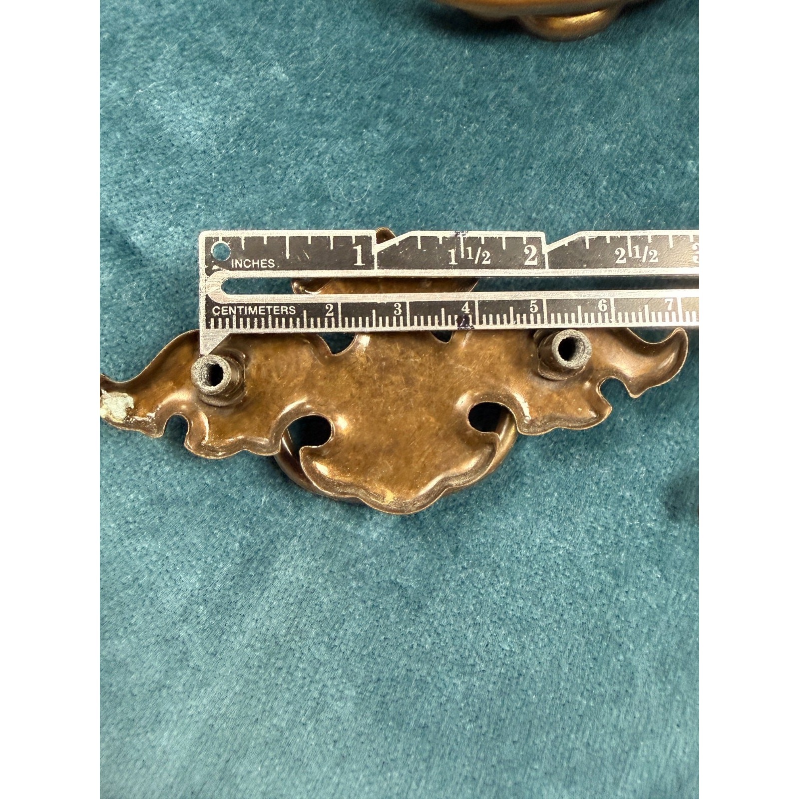 Vintage Brass Drawer Pulls Ornate Bail Handles Dresser Hardware Set of 6