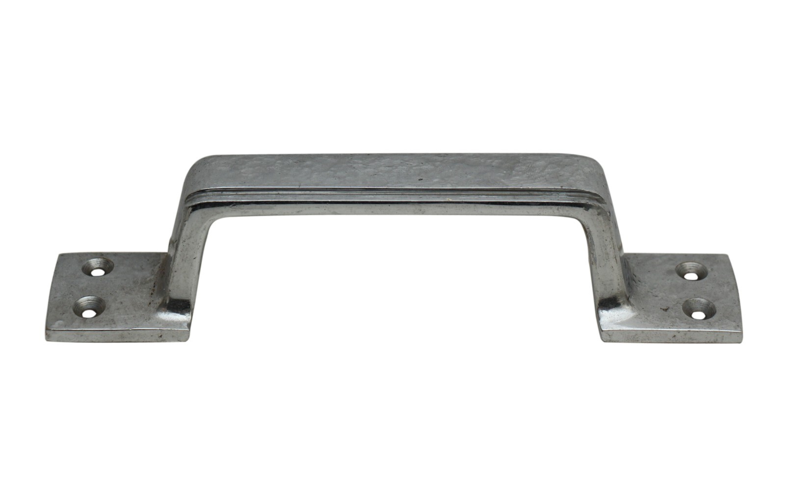 Pair of Nickel Over Brass Art Deco Drawer Pulls