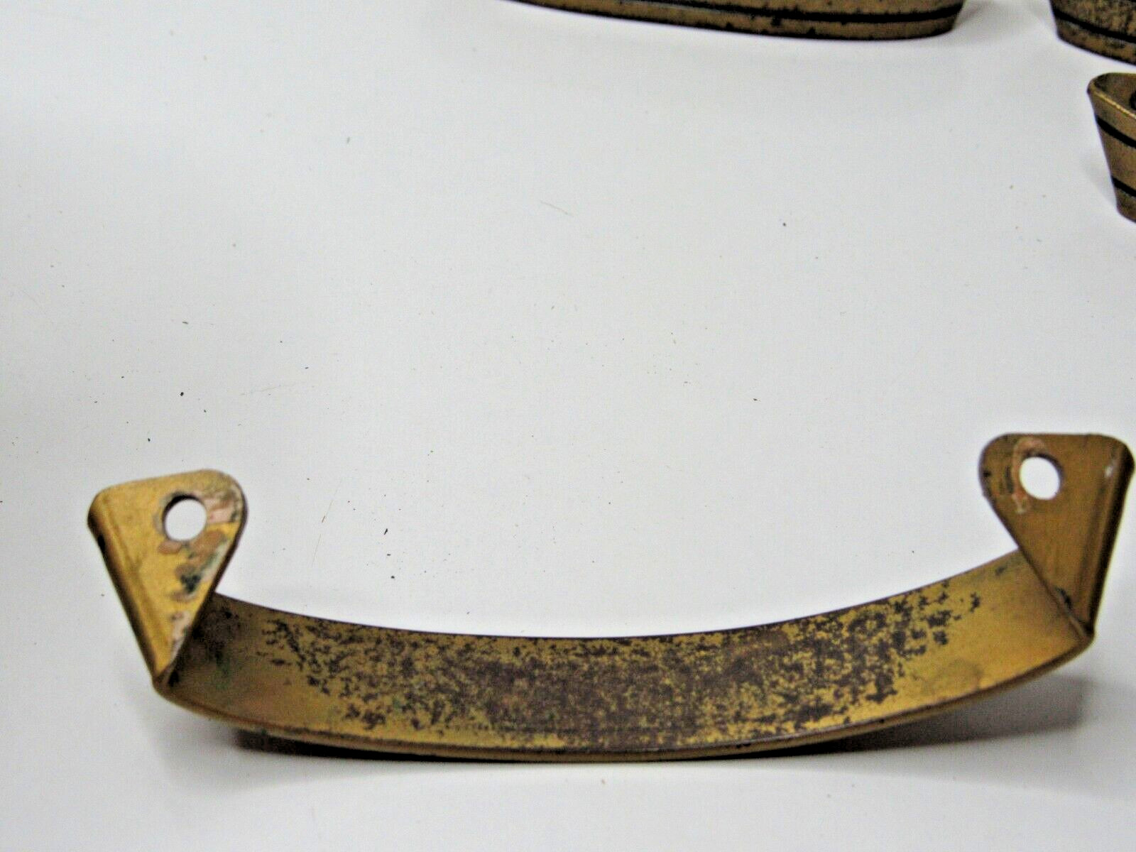 4 Vintage Art Deco Brass / Black Color Drawer Pulls Dresser / Cabinet -xx