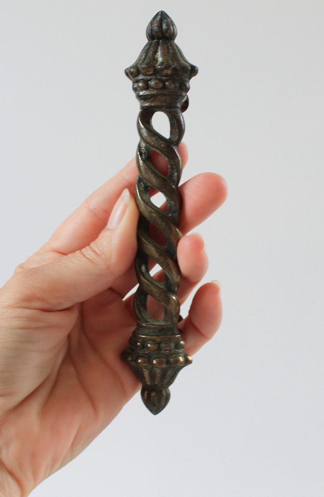 Vintage KBC Neo Classical Twist Brass Drawer Pulls – Set of Four 6″