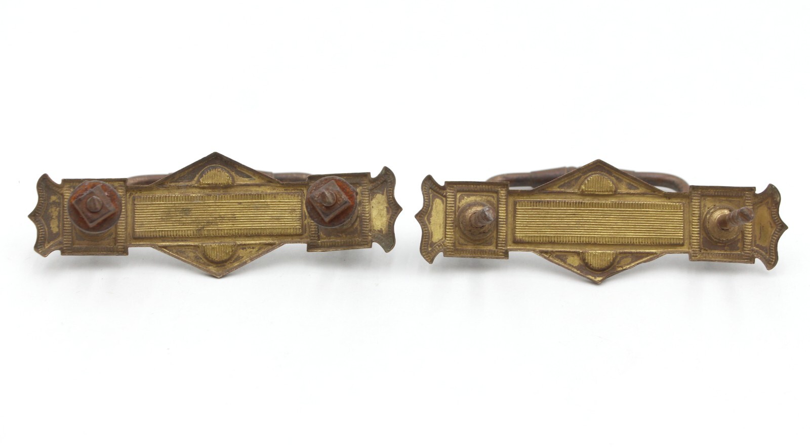 Pair of Traditional 4.25 in. Pressed Brass Drawer Pulls