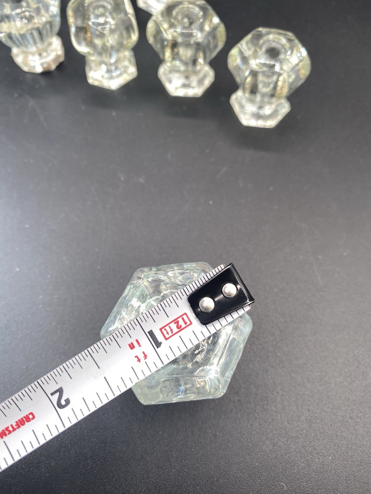 Vintage Clear Glass Drawer Pulls/Cabinet Knobs Set of 7 1 & 1.5”