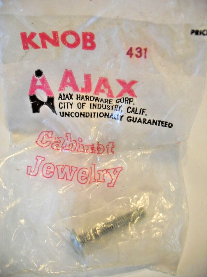 Vintage Nos Brass Drawer Knobs 1-3/16″ Tulip Cabinet Door Pull Ajax #431