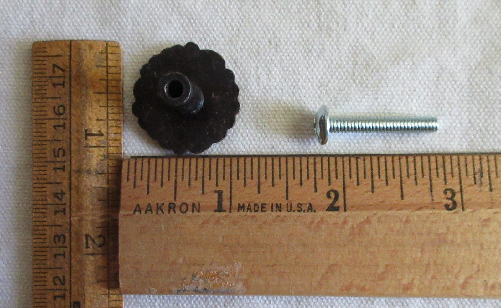 Provincial Copper 1″ round pull knob Swirl Design LOT of 7 drawer cabinet desk