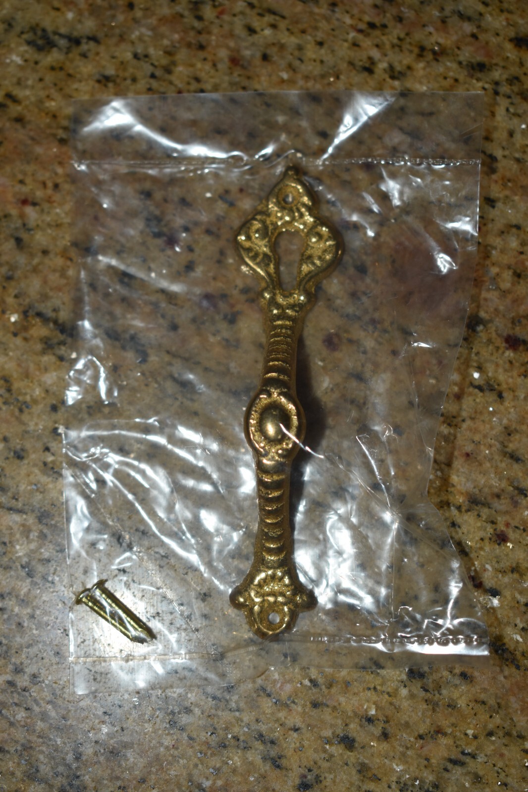 3-1/8″ Front Mount Finger Pull with Keyhole Solid Brass