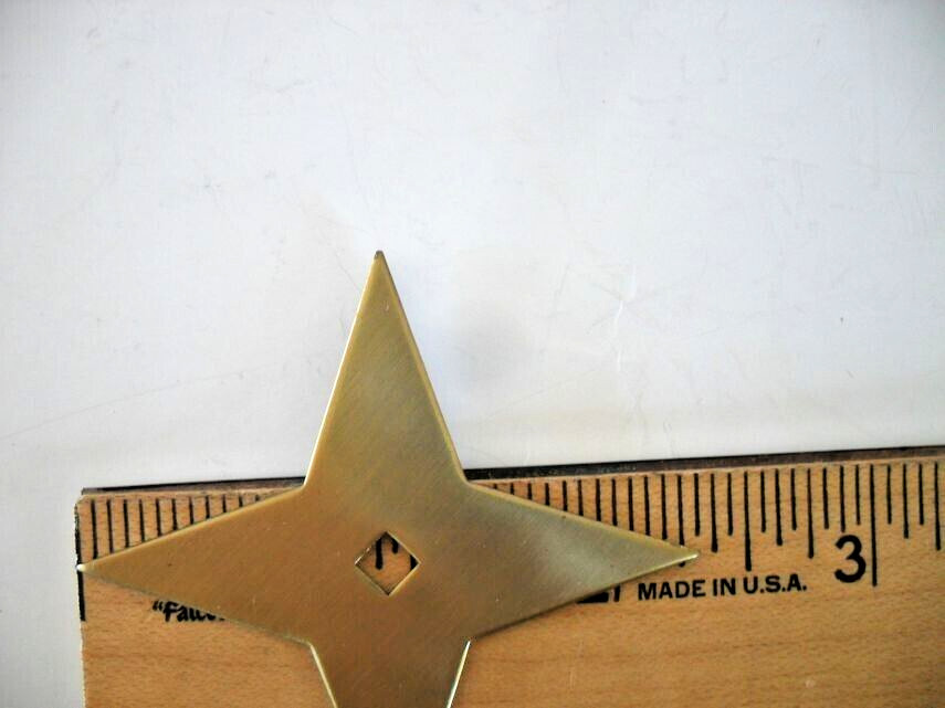 Vintage Small 2-1/4″ Satin Brass Star Backplate for Drawer or Cabinet Knobs