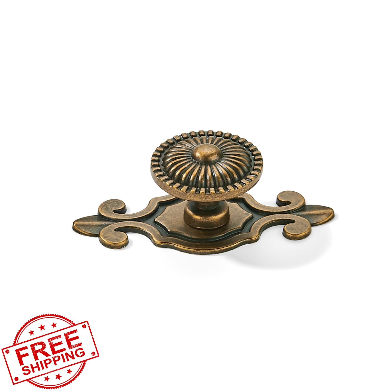 khtumeware 12pk Antique Brass Mushroom Cabinet Knobs
