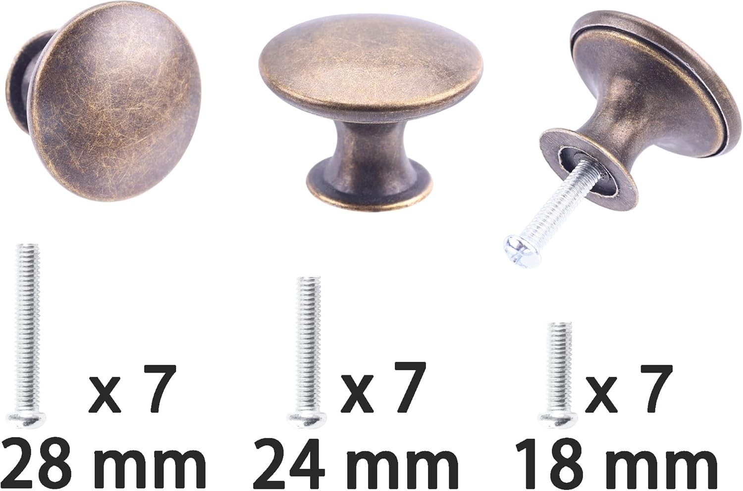 Classic 6 Pack Antique Brass Drawer Pulls – Easy Install Knobs with Screws