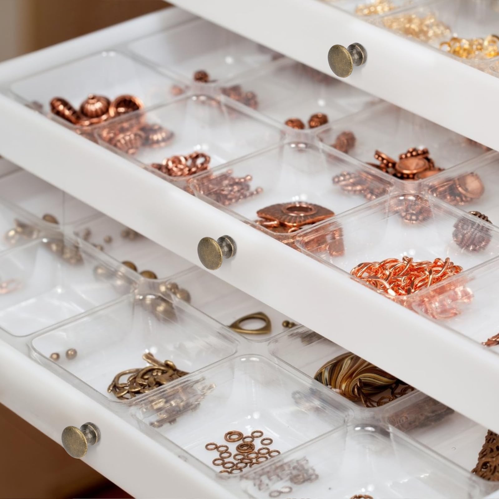 KALIONE 12 Pcs 1/2 Inch Mini Drawer Pulls, Handles for Jewelry Mini, Vintage