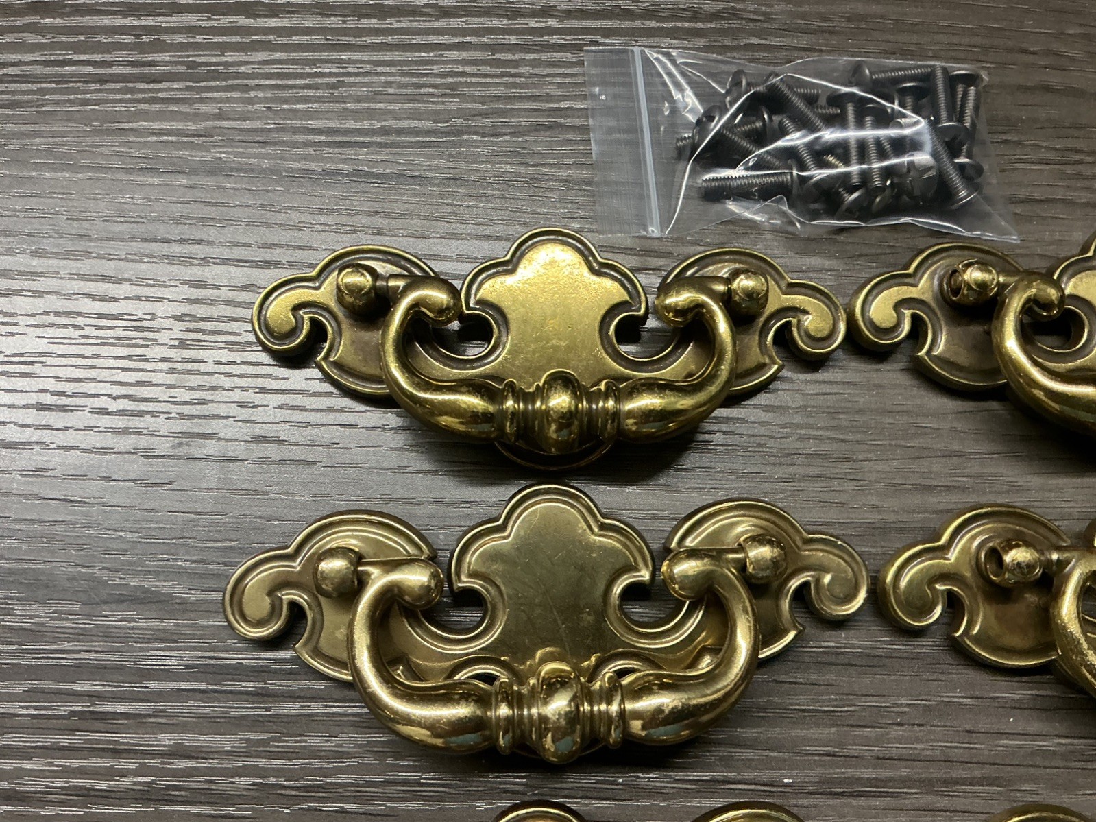 7 VINTAGE Keeler Brass KBC NO8067 Chippendale Batwing Drawer Handles Pulls (33)