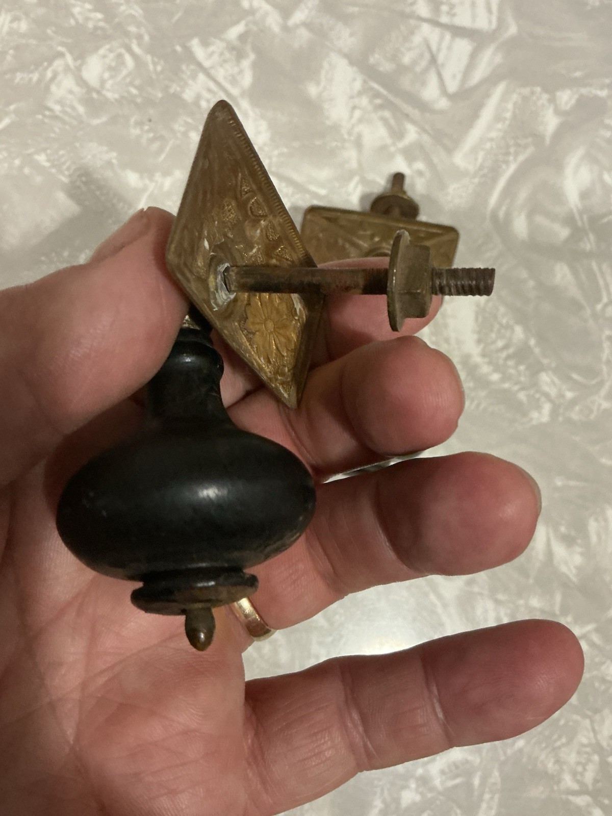RARE ANTIQUE TEARDROP BLACK EBONIZED VICTORIAN PULL PRICED PER PULL BEAUTIFUL!