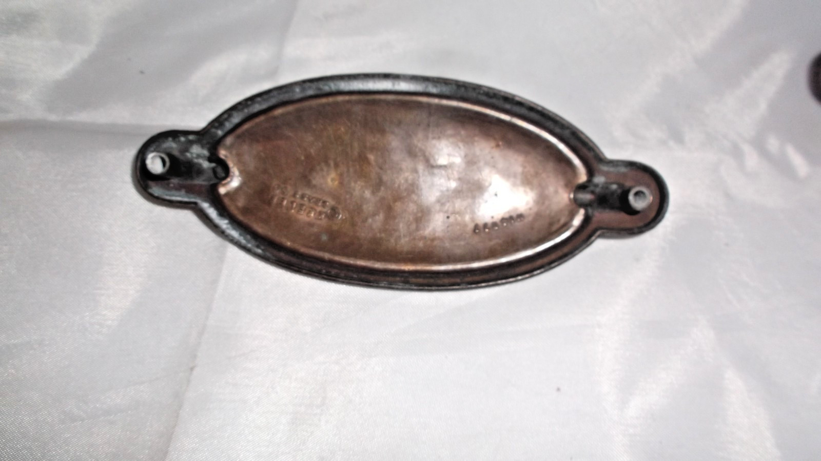 4 Pairs of Keeler Brass Co Vintage 2 Mount Oval Brass Drawer Pulls. 4 1/2″ cent