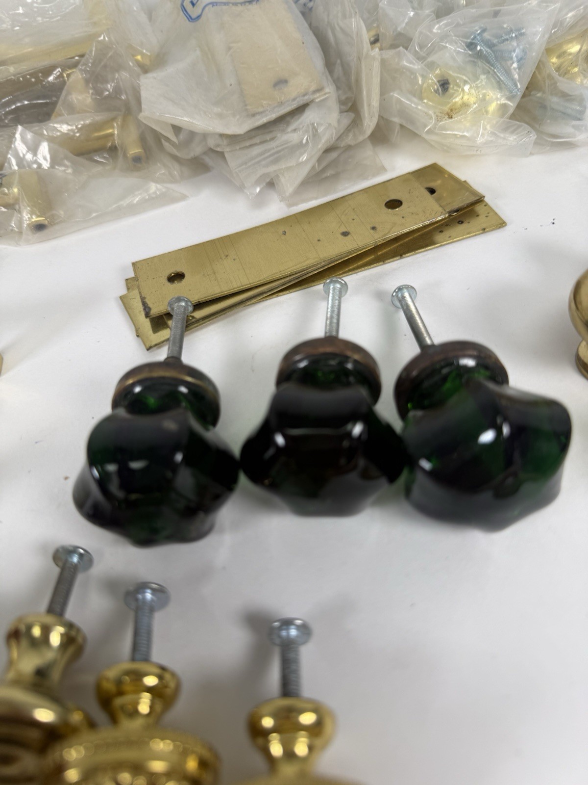 Vintage Brass Cabinet Hardware Lot Amerock Baldwin Pulls Knobs Handles NOS