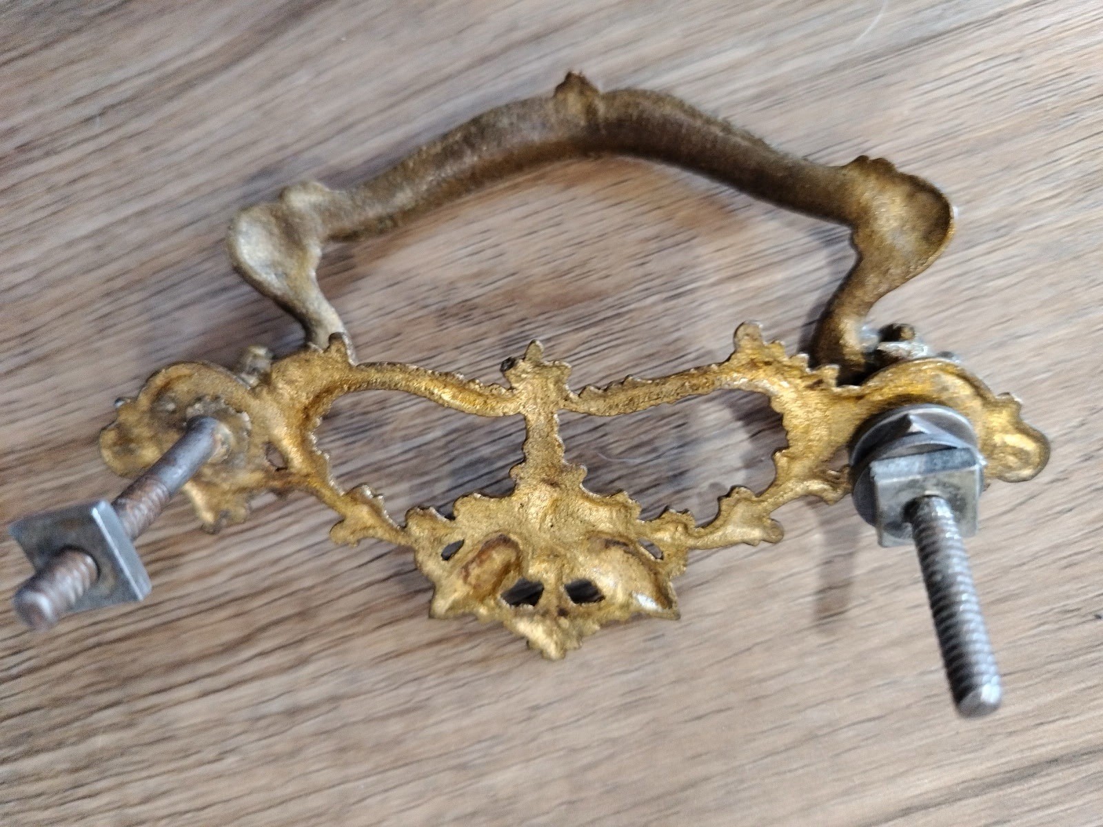 Antique Brass Ornate Drawer Pulls Bail Drop Handles Set Of 2 Victorian 3″ center