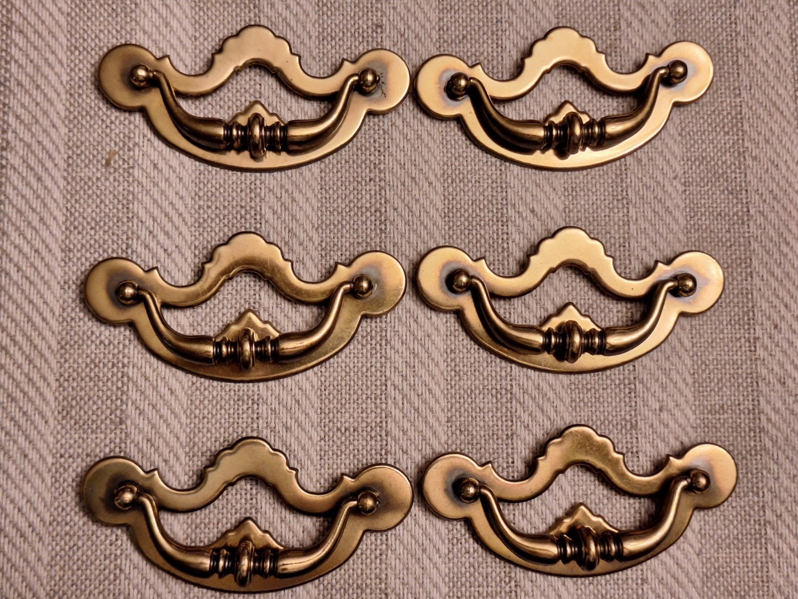 MCM Brass Drawer Pulls 3″ 1/2 Screw Center Count Of 6