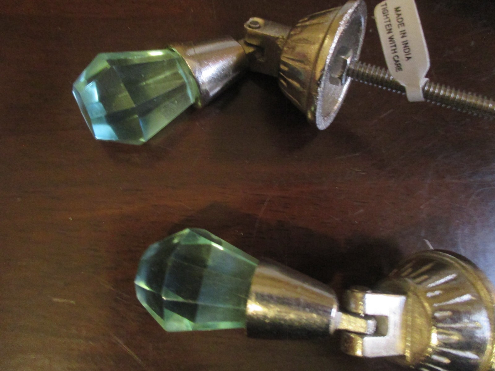 Set of 8 Hanging teardrop Silver Tone MINT Knobs Pulls New in Box