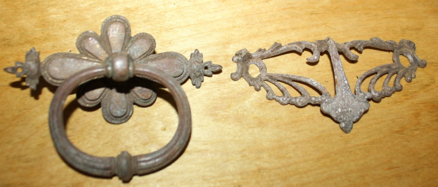 Antique & Vintage Metal Hardware Lot Drawer Pulls & Bails as is Arts & Crafts