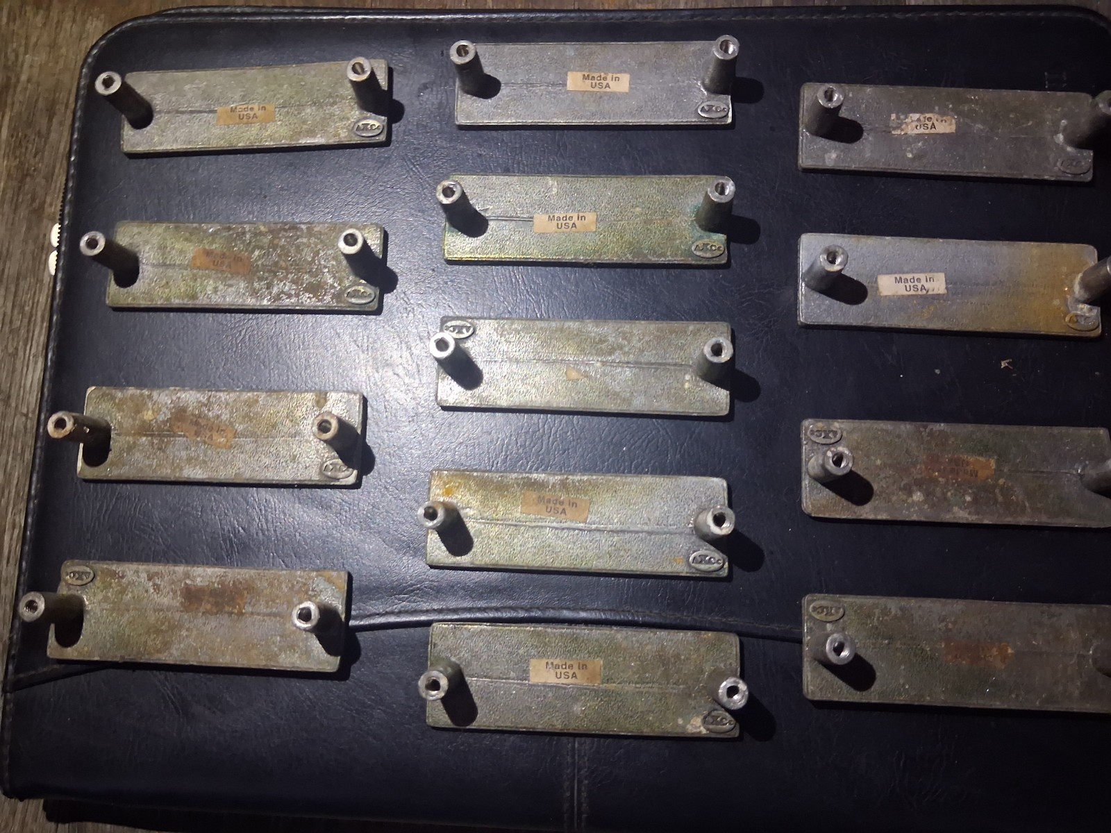 KE Rectangular Floral Metal Drawer Pulls Set of “17” Orange Green Red Salvage
