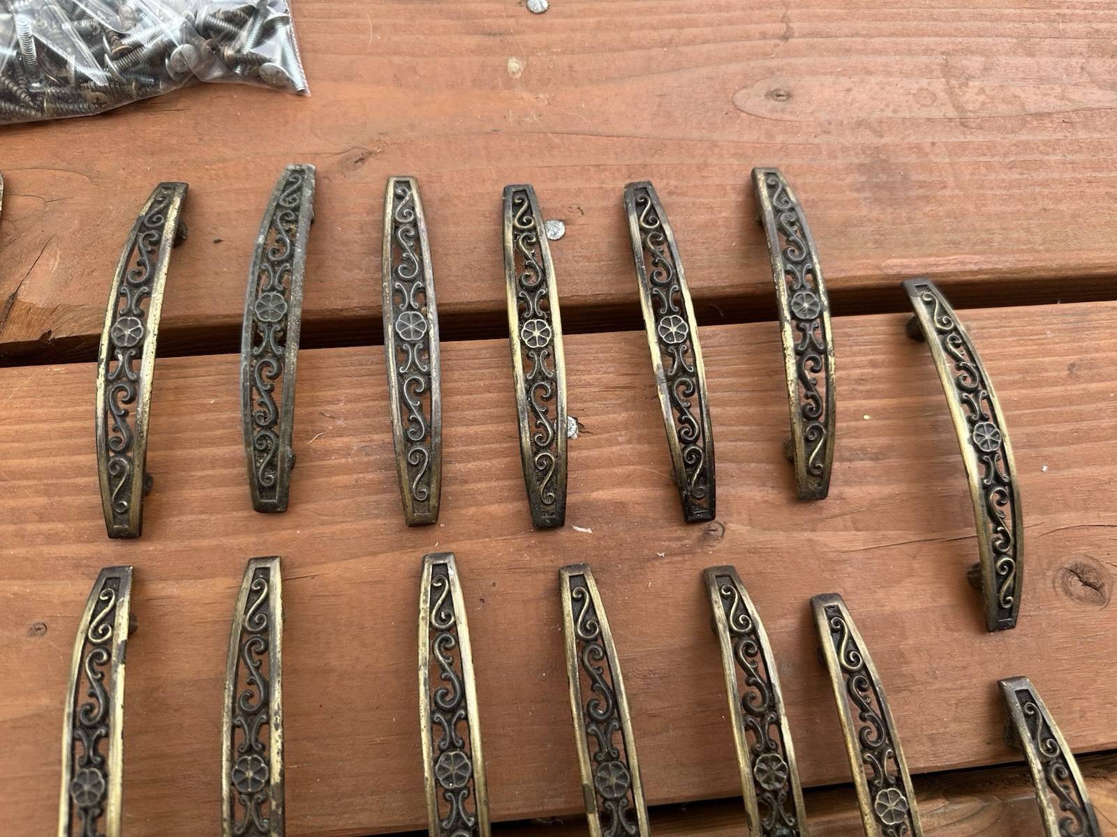 Vintage Ajax Filigree Ornate Handle Pulls For Drawers Cabinets Matching Hinges
