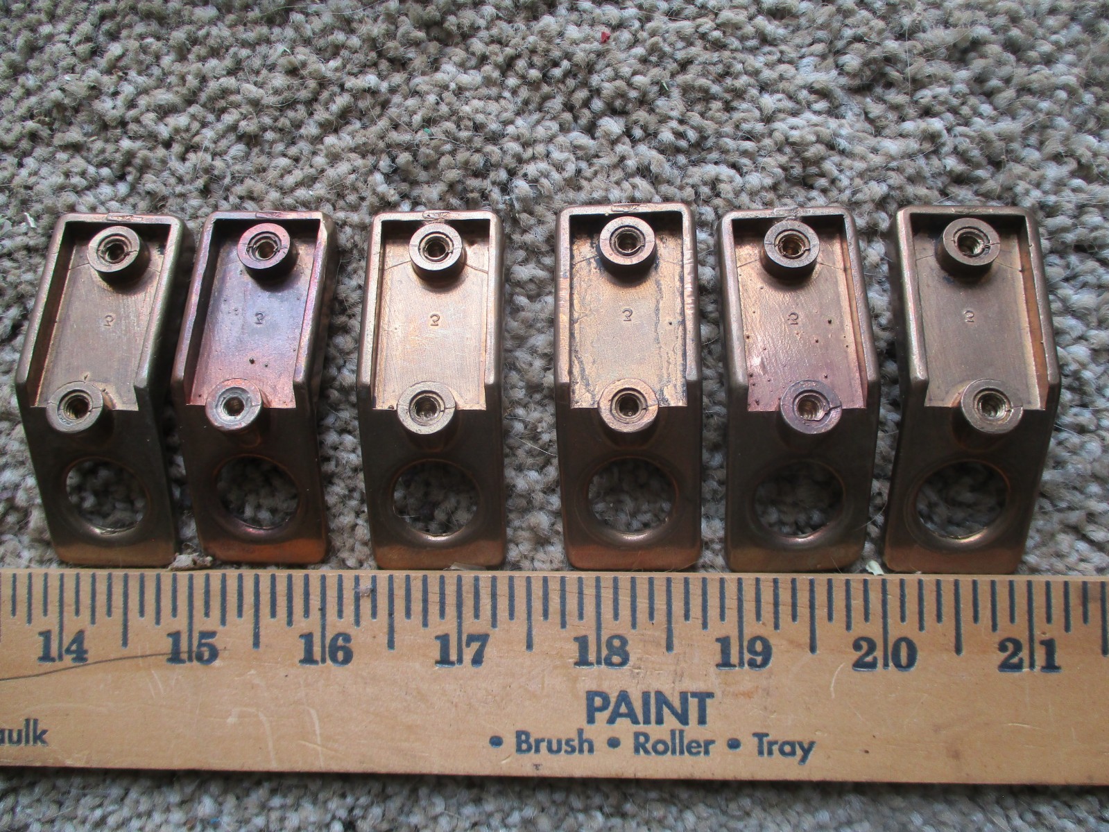 6 Vintage Brass Finger Hole pull kitchen Cabinet Door , Cabinet Drawer pulls