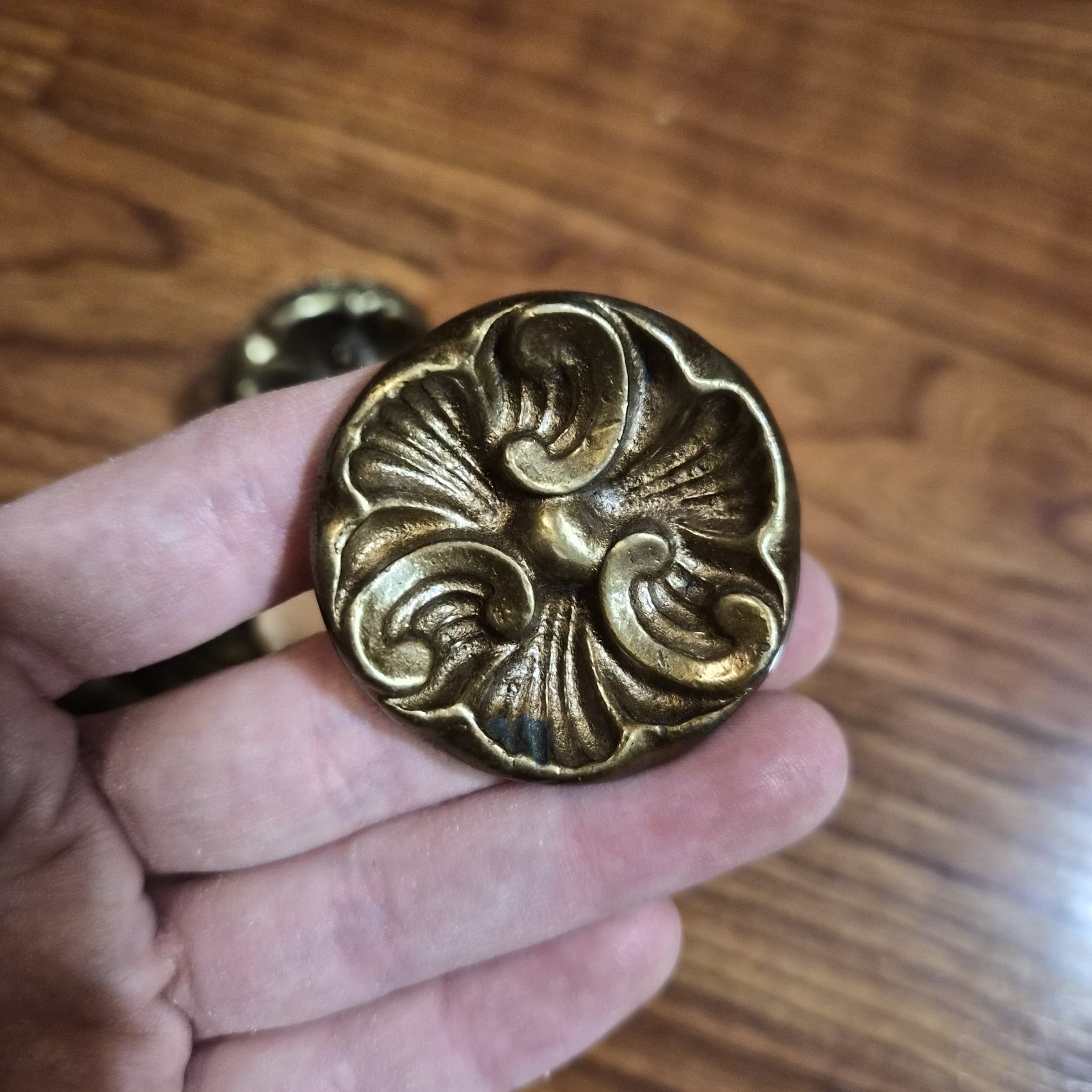 7 Vintage/Antique Large French Provincial Knobs NOS Hard to find / Rare Brass