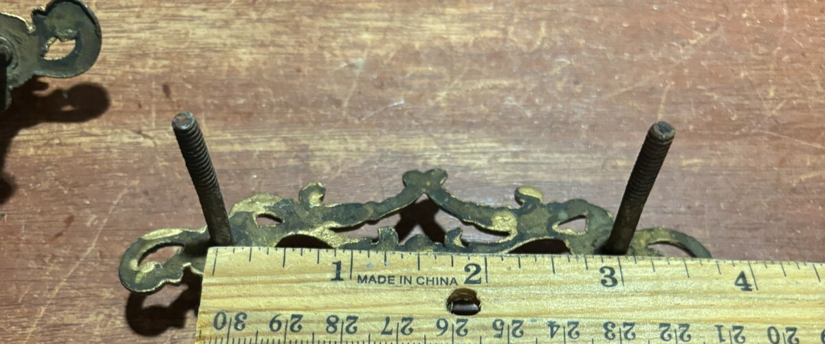 2 Vintage Antique Ornate Fancy Drop Bail Drawer Pulls & some parts. 3 inch CTC