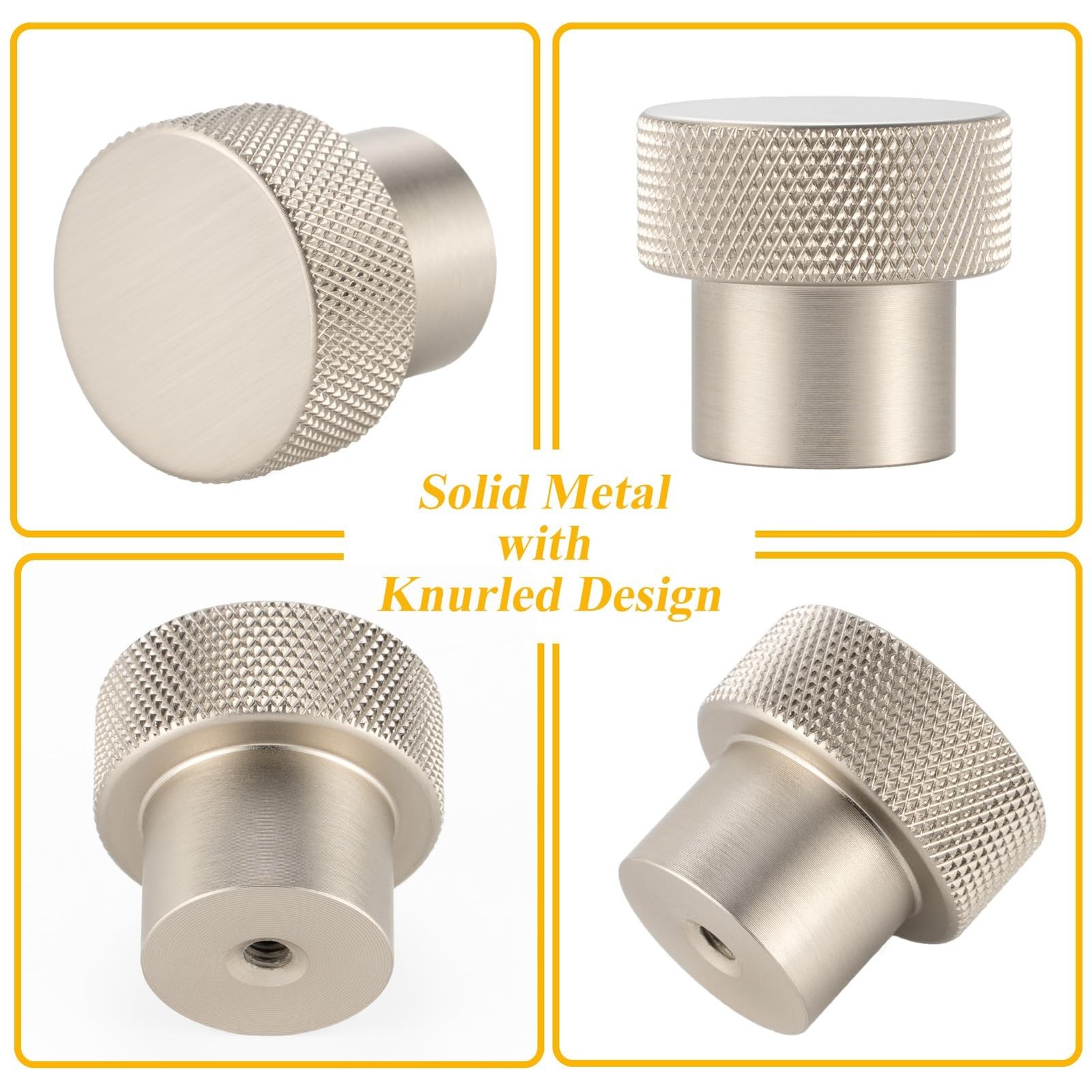 Pack of 30, Brushed Nickel Knurled Round Knobs, Kitchen Cabinet Pull Handle |…