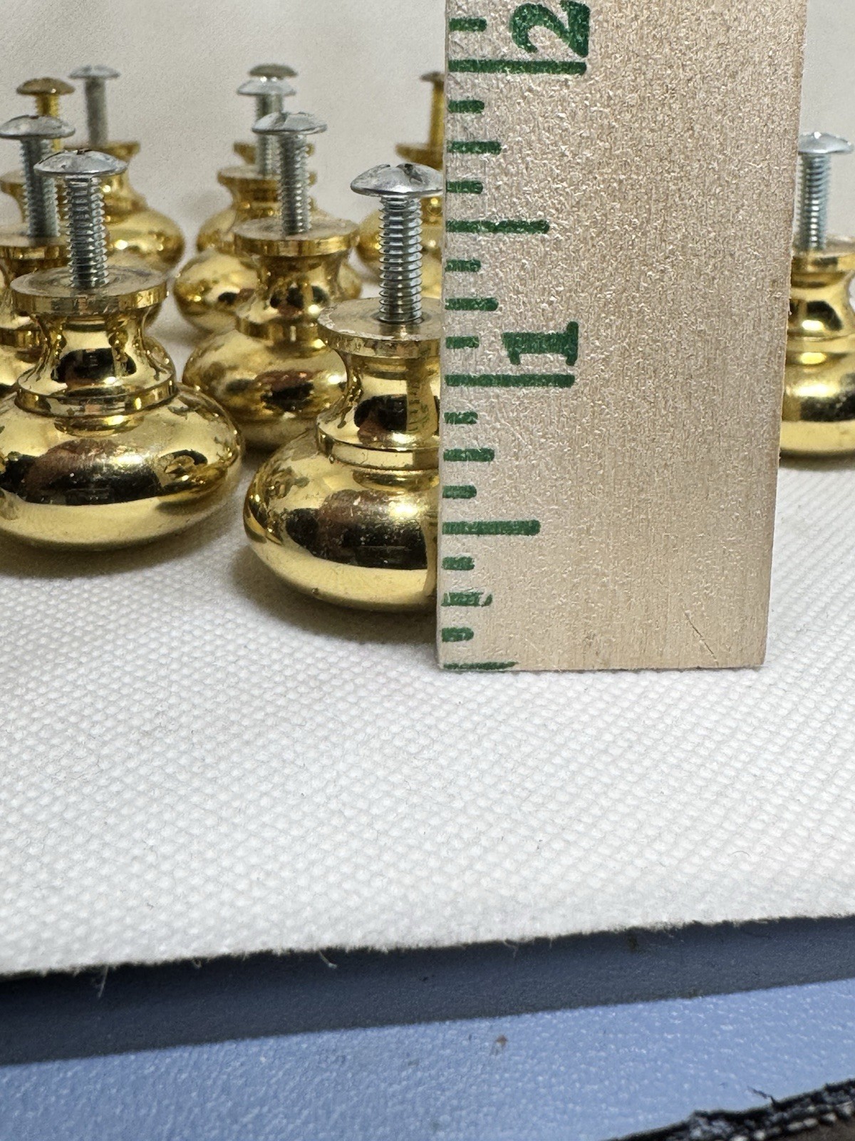 22 -matching vintage solid brass round drawer cabinet knobs pulls 1”x1”