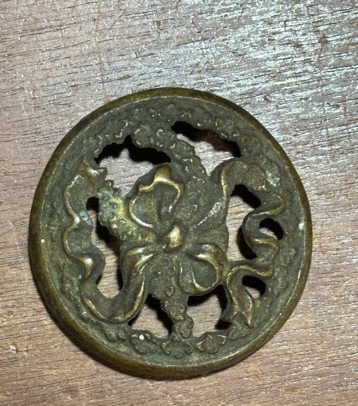 3 Vintage Ornate Round Cabinet Knob Drawer Pulls 2 inch Diameter