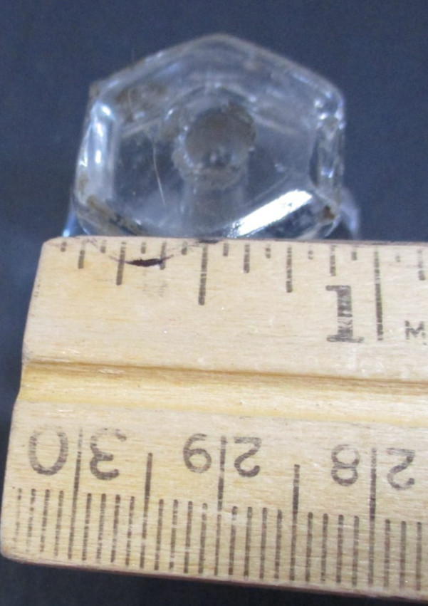 Hexagonal Clear Glass Drawer Knobs 6 Sided Dresser or Cabinet Pulls Salvage 6 PC
