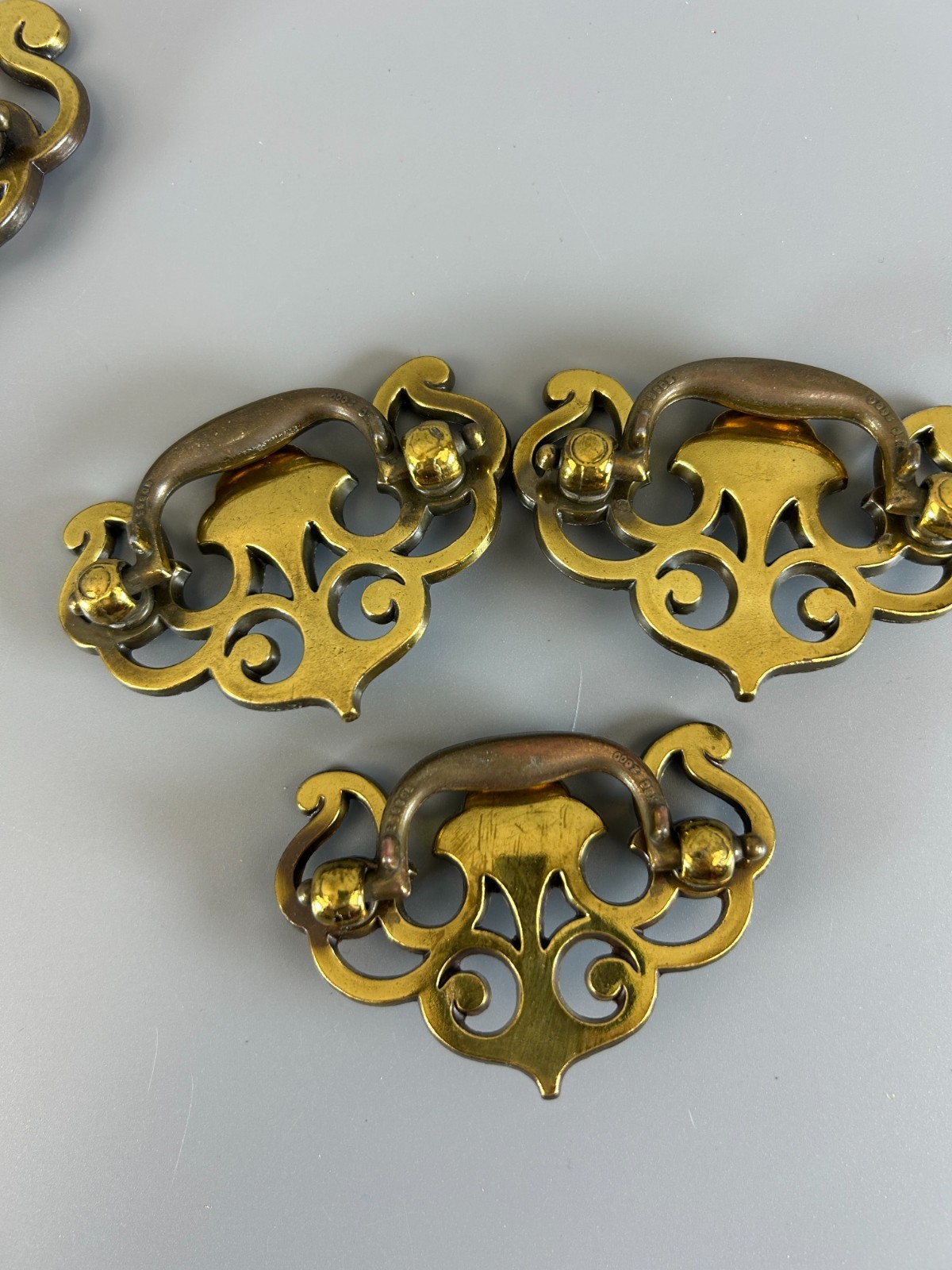 11 Keeler Brass Drawer Pulls Drop Bail Handle Chippendale Vintage Assorted Sizes