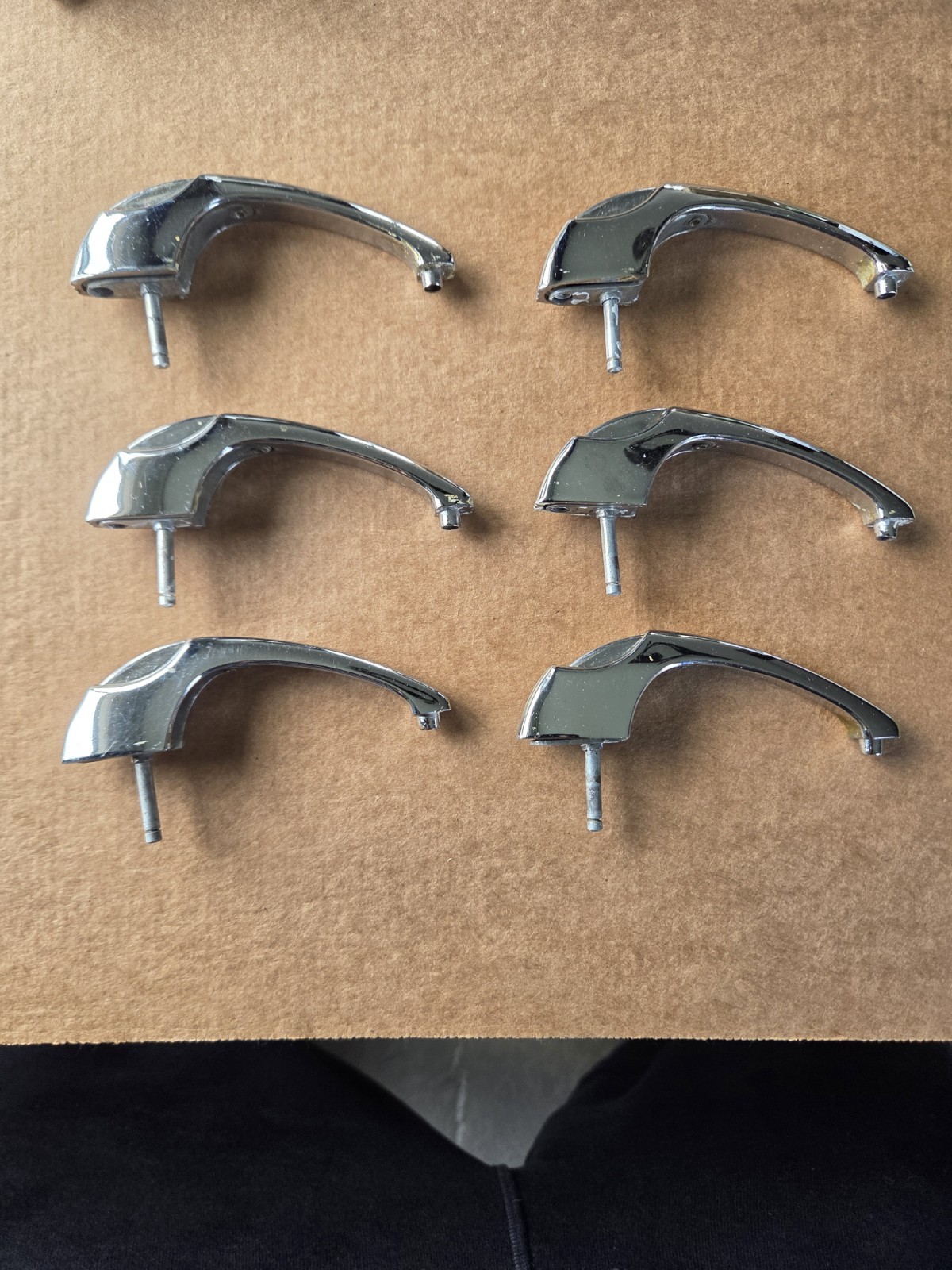 Rare Vintage Chrome Cabinet Pulls Handles Set of 6Hardware Art Deco 1930s – 40s