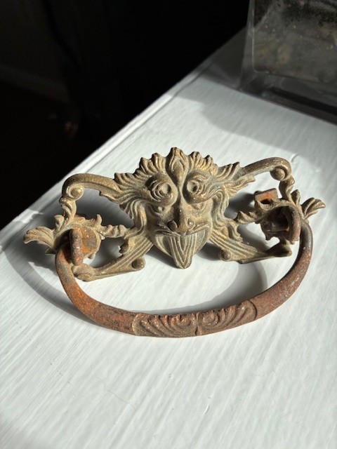 RARE Victorian Brass Lion Head/Gargoyle Drawer Pulls – 4 Antique Bail Handles