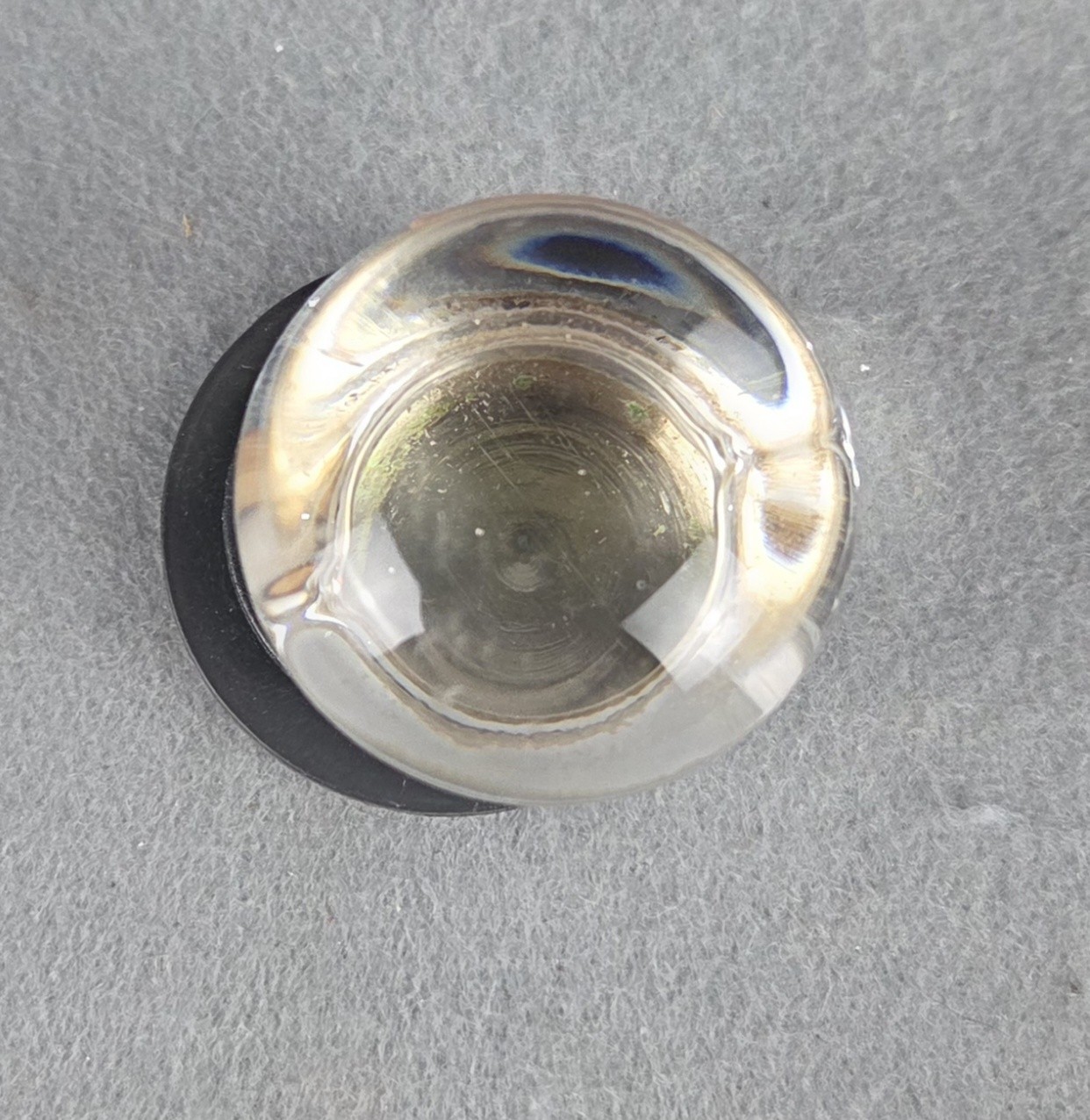 2 Vintage Round Clear Glass with Chrome Draw Pull Knobs No Hardware Knobs Only