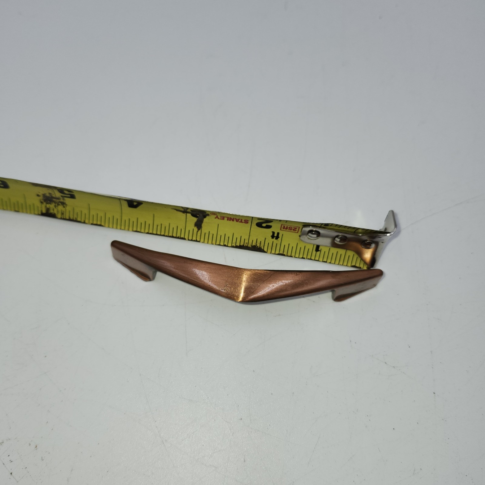 Vintage Copper Chevron Drawer Pull Cabinet Handle Atomic Ajax