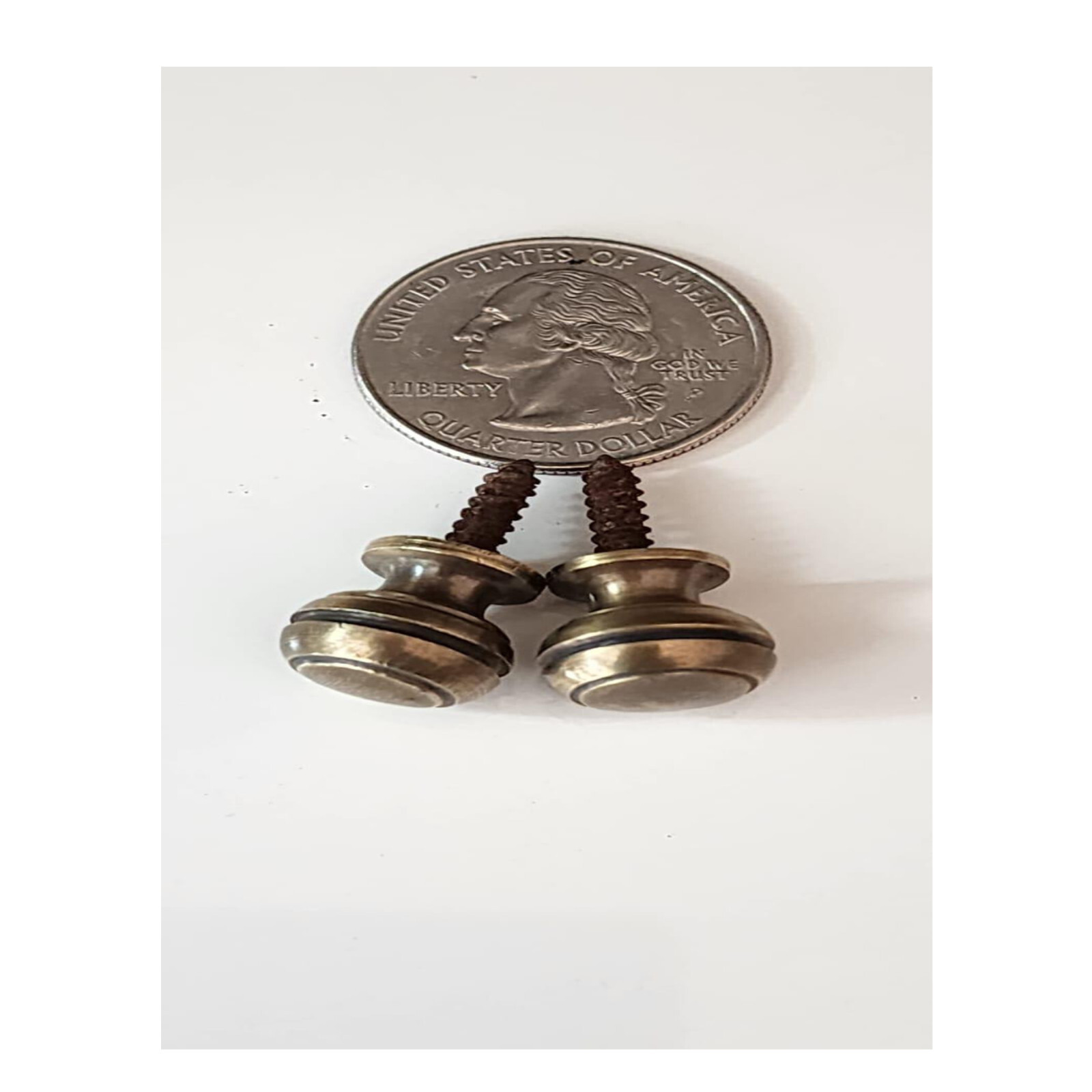 1x Solid Brass SMALL Stacking Barrister Bookcase 7/16″dia Knob drawer Pull #KK