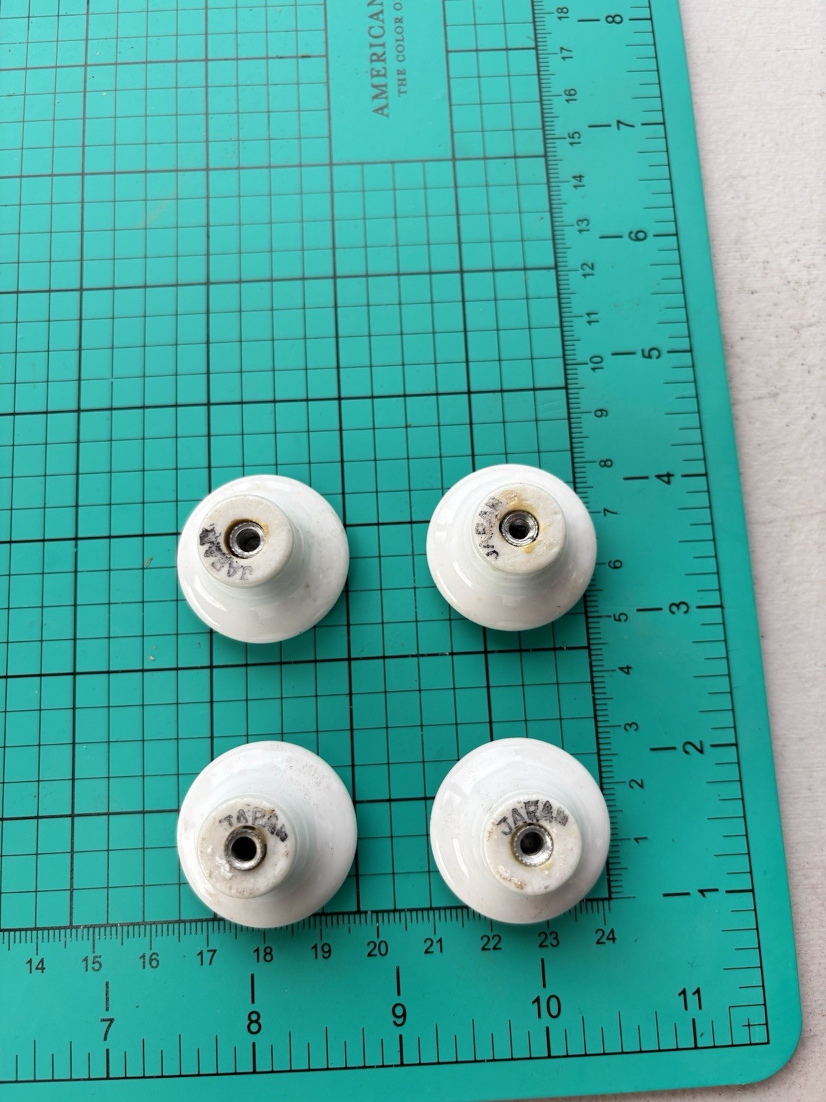 Vintage White Porcelain Cabinet Drawer Door Knobs Pulls Japanese Gold Flower