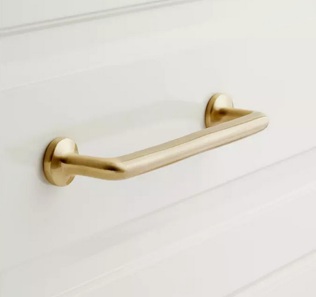 Signature hardware 6″ Belfast Solid Brass Cabinet Pull – Satin Brass