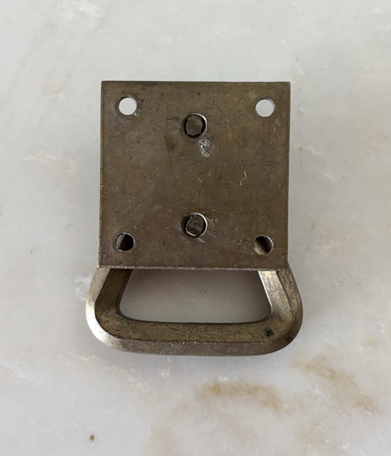 Vintage Antique Mission Arts & Crafts Style Square Brass Ring Drawer Pull