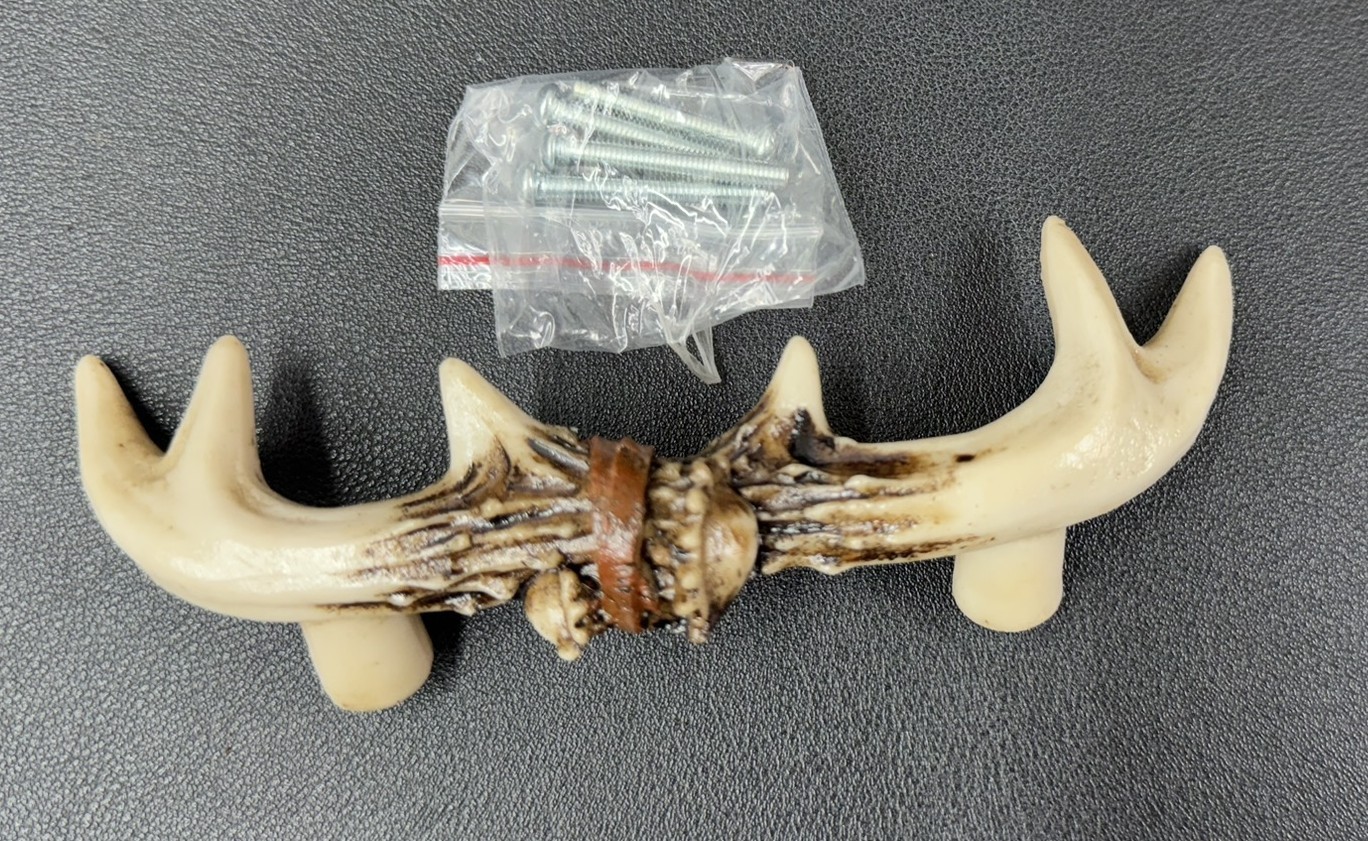 Set of 2 Western Rustic Deer Antlers Door Pull Furniture Hardware Bar Handles