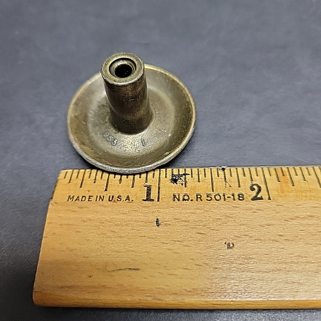 4 – Ajax 953 Cab. Door Drawer 1950 Pull Knob Flower Floral Brass 1-3/8″ Vtg MCM